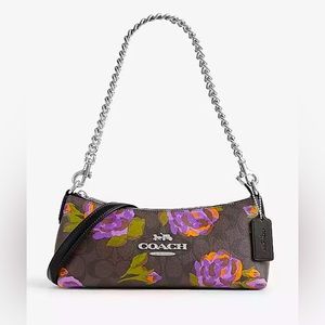 Coach Charlotte Shoulder Bag Signature Crossbody Rose Print